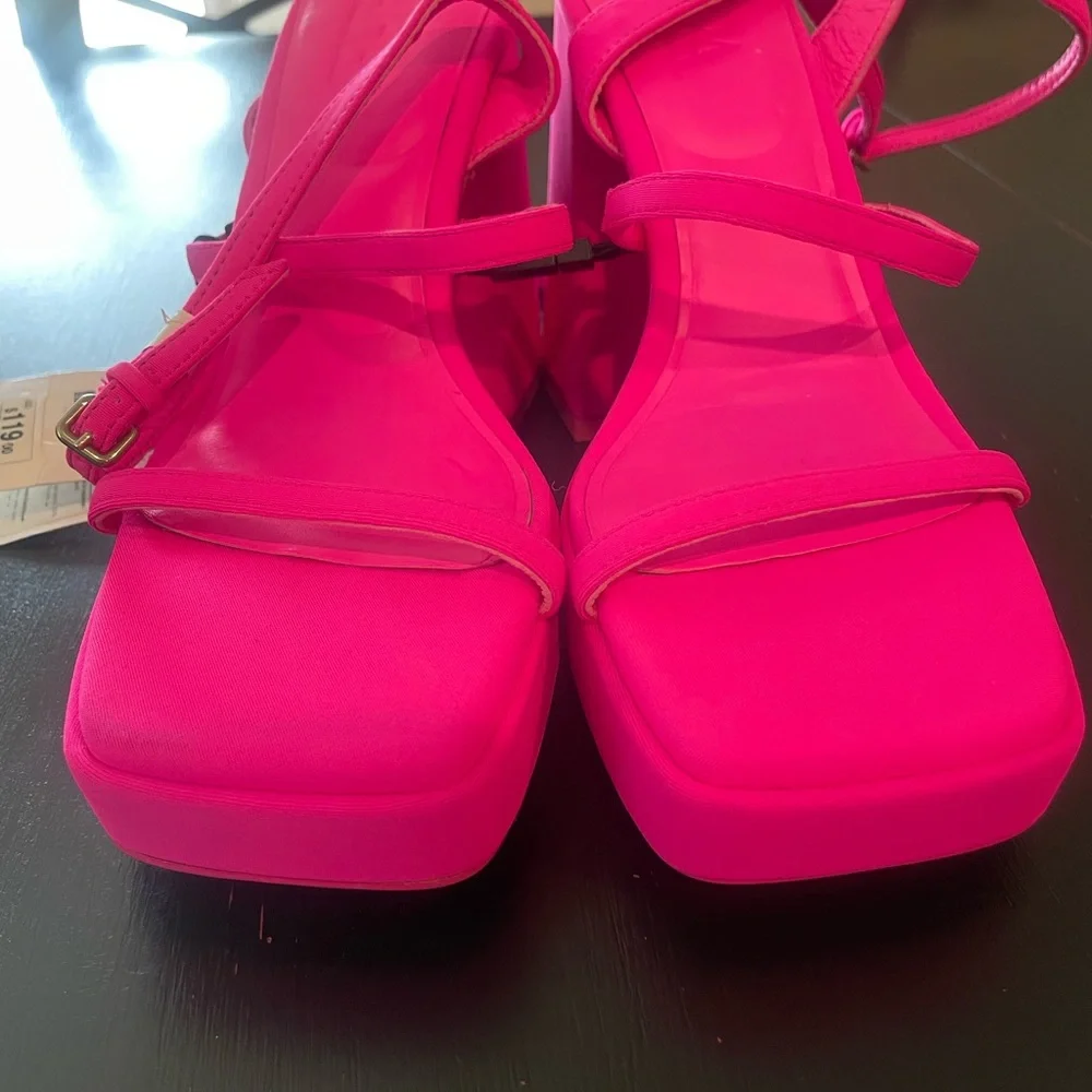 Zara Hot Pink Strappy Sandals NWT - Picture 6 of 6